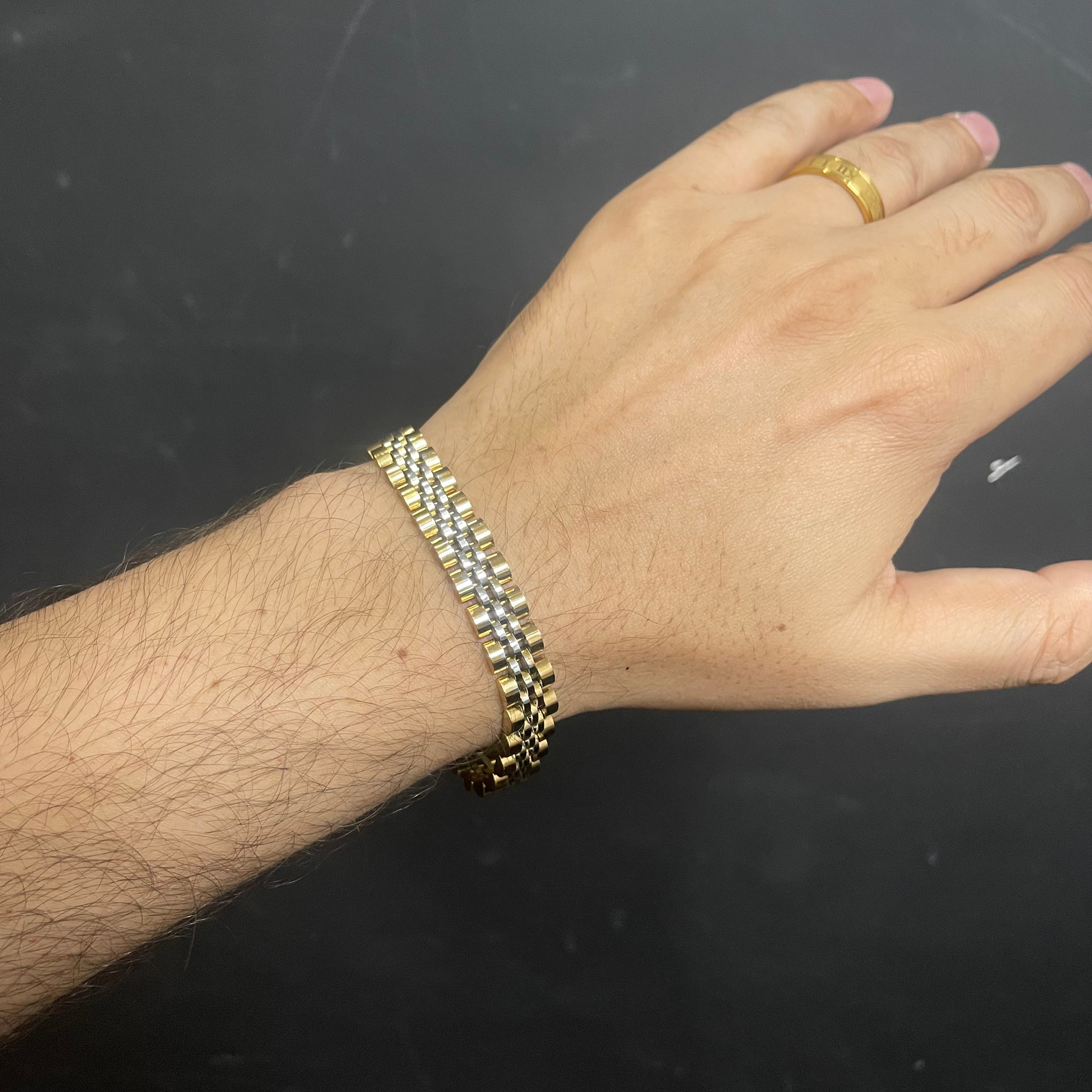 Golden Silver RLX Jubilee Bracelet for Men