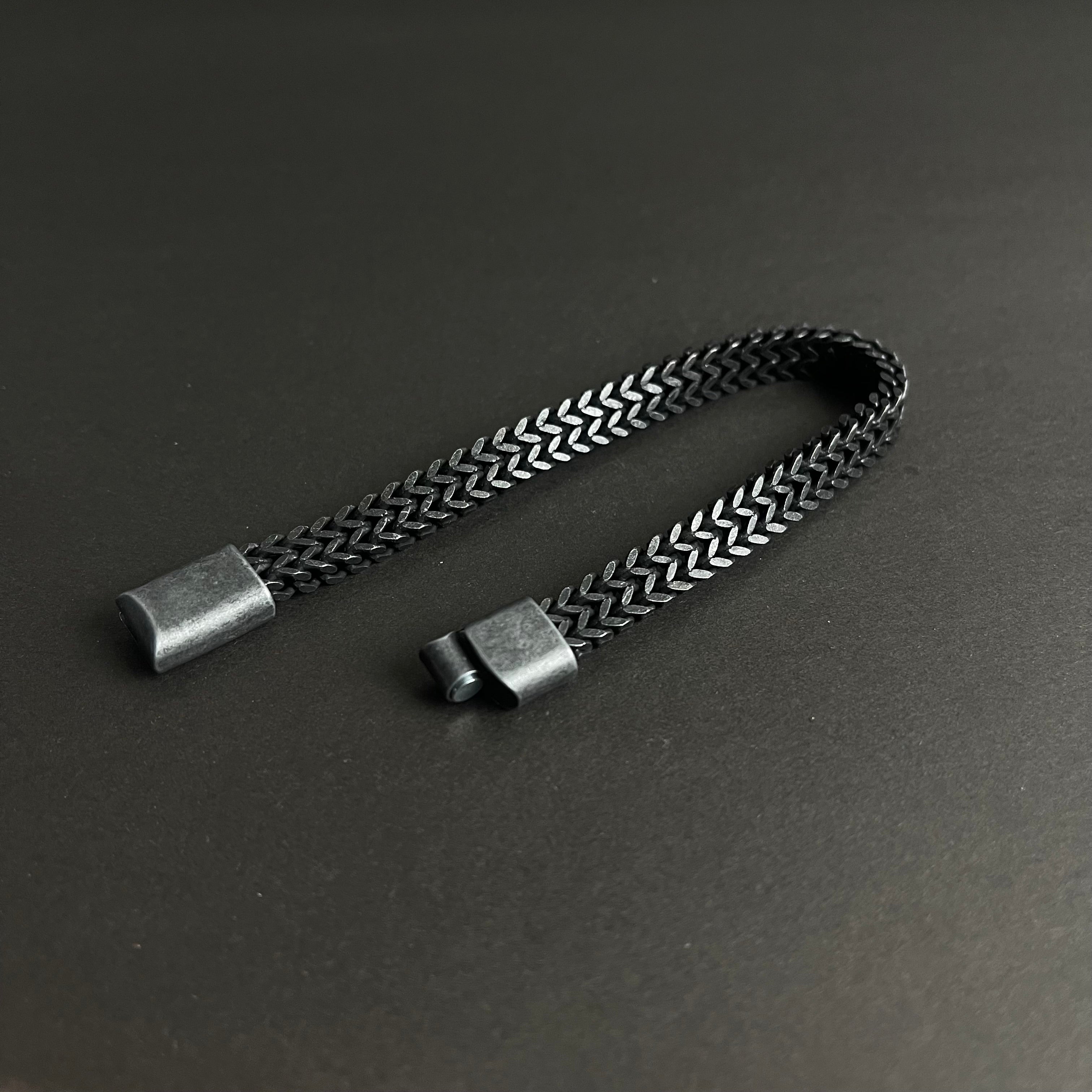8mm Antique Silver Foxtail Chain Bracelet for Men