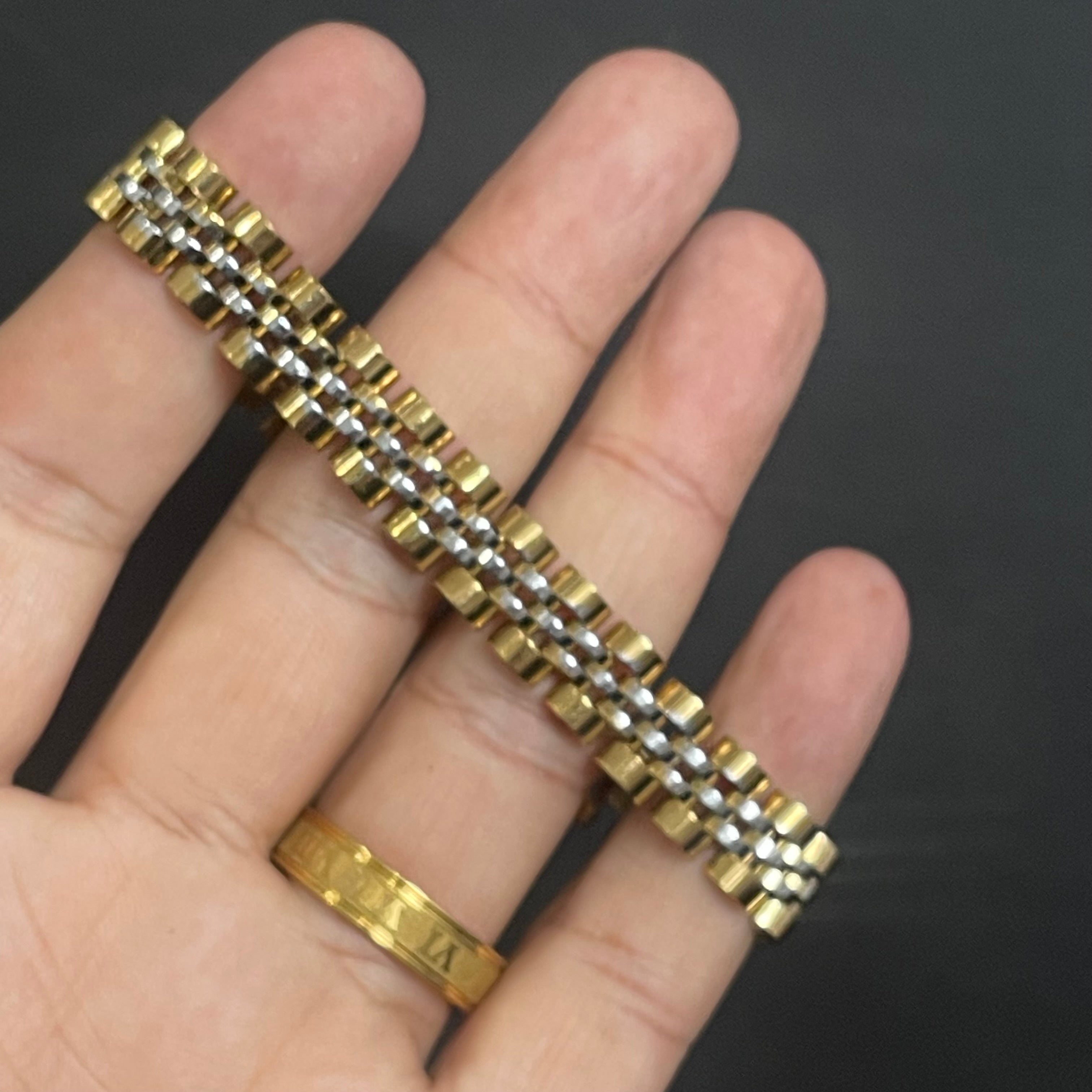 Golden Silver RLX Jubilee Bracelet for Men