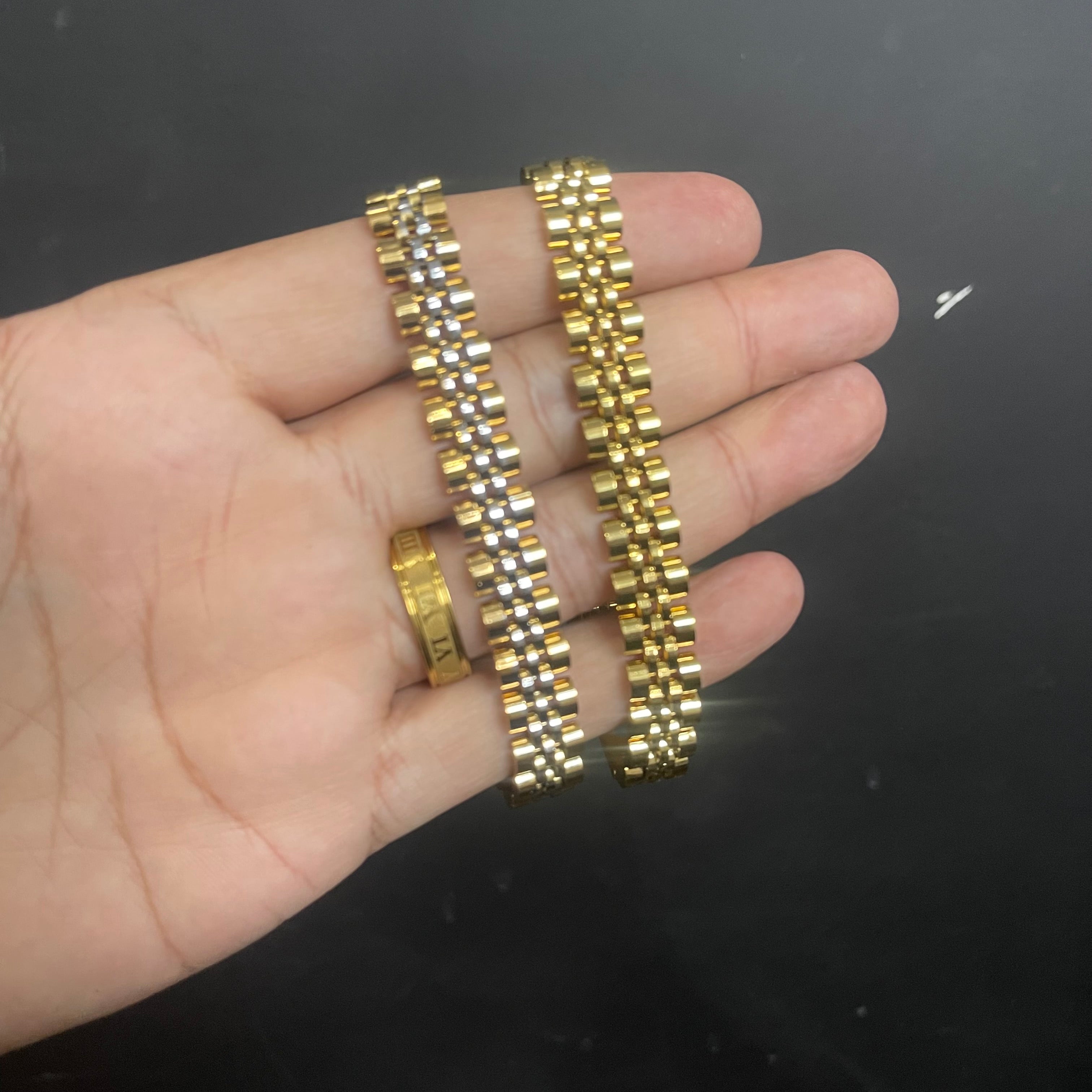Golden Silver RLX Jubilee Bracelet for Men