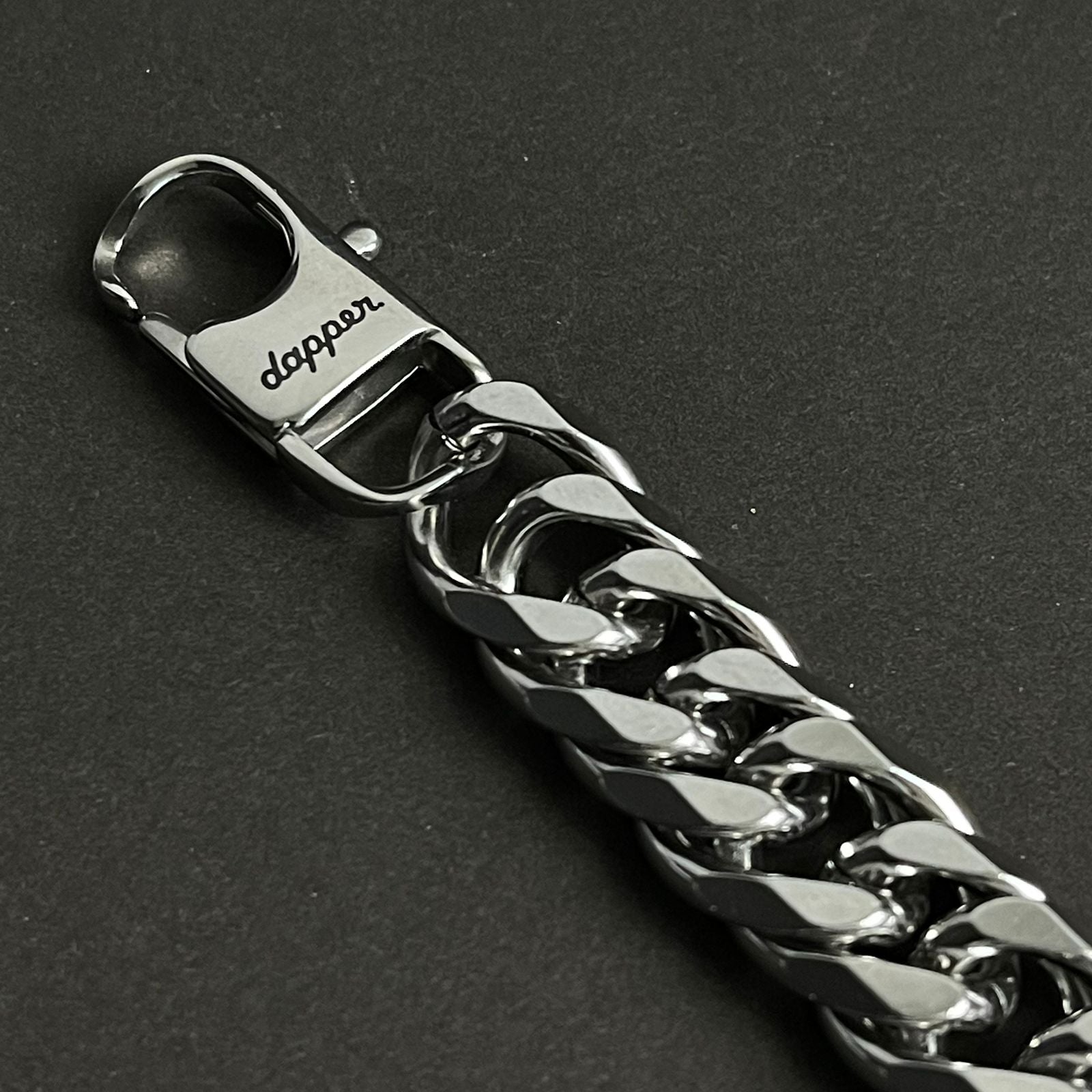 14mm Silver Stainless Steel Curb Link Chain Bracelet For Men