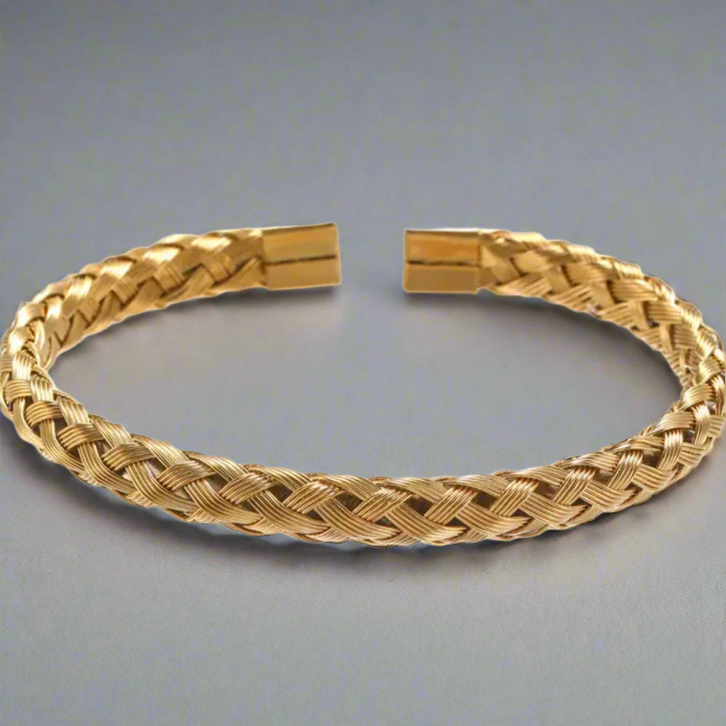 Golden Braided Bangle Kara Bracelets for Men